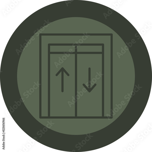 Lift Line Green Circle Icon
