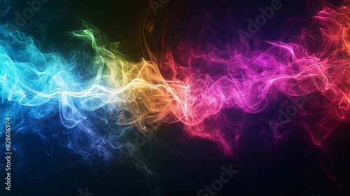 one line pattern  lighting  structure  background  rainbow color  dark mood