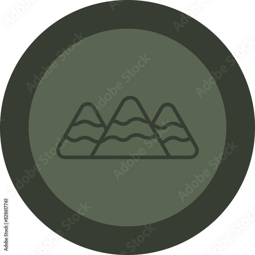 Mountain Line Green Circle Icon