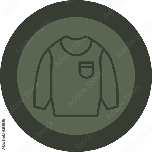 Shirt Line Green Circle Icon
