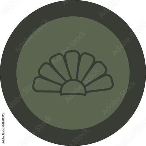 Shell Line Green Circle Icon