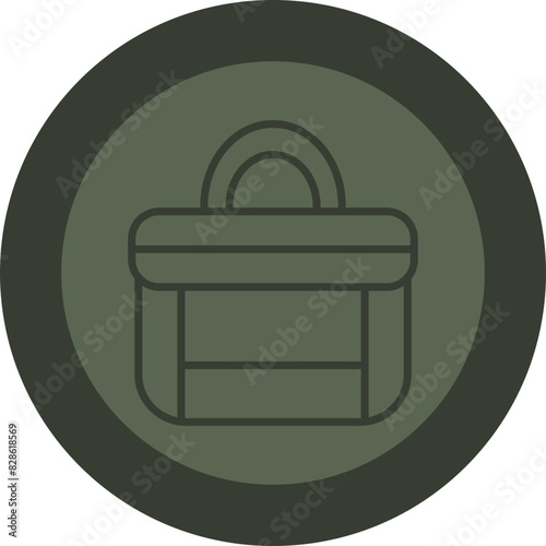 Suitcase Line Green Circle Icon