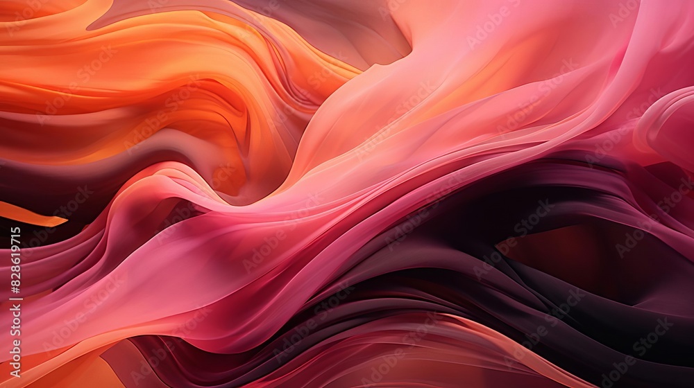 Obraz premium Abstract flowing waves of vibrant pink, orange, and purple colors. Perfect for modern, artistic, or design backgrounds.