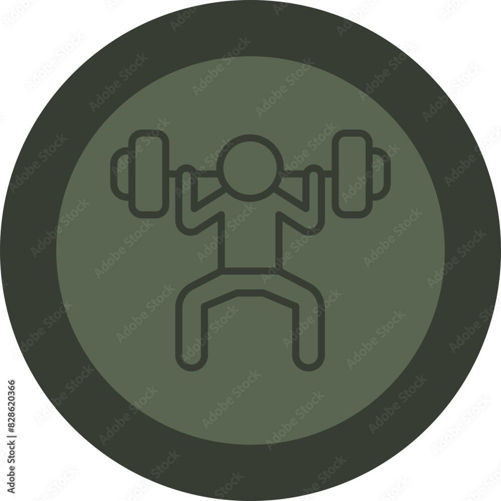 Weight Lifting Line Green Circle Icon Weight Lifting Line Green Circle Icon
