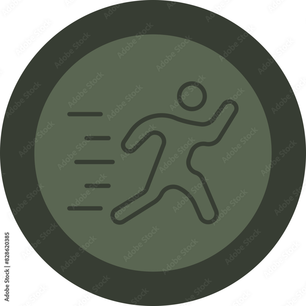 Running Line Green Circle Icon Running Line Green Circle Icon