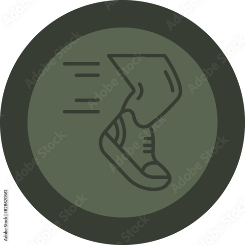 Jogging Line Green Circle Icon