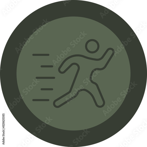 Running Line Green Circle Icon