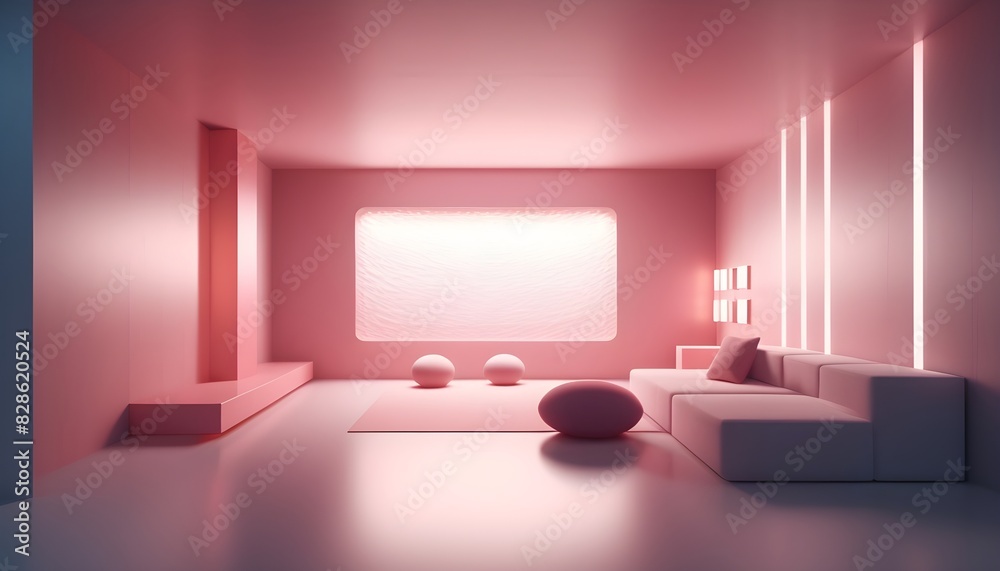 Photo interior modern design room 3D illustration Photo interior modern design room 3D illustration