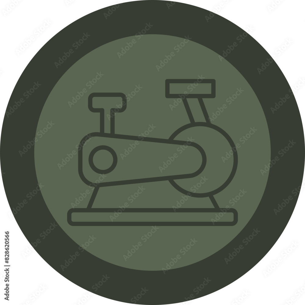 Stationary Bicycle Line Green Circle Icon Stationary Bicycle Line Green Circle Icon