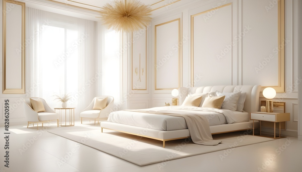 Photo interior modern design room 3D illustration Photo interior modern design room 3D illustration