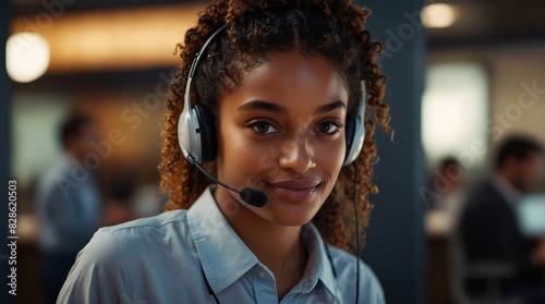 call center woman adeptly serving as a consultant tele generative AI