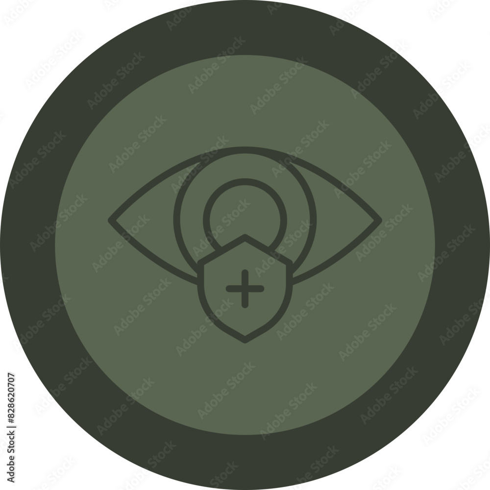 Eye Sight Line Green Circle Icon Eye Sight Line Green Circle Icon