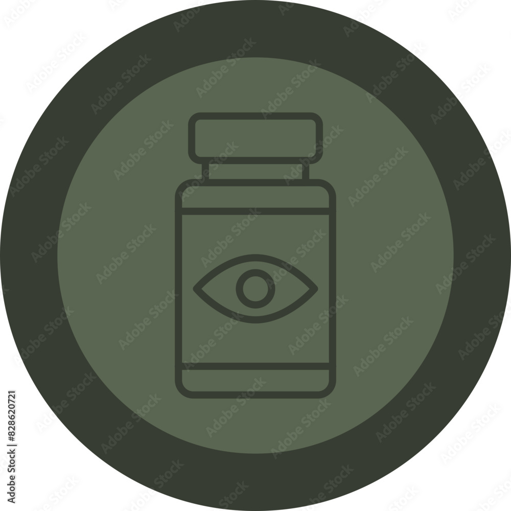 Pills Bottle Line Green Circle Icon Pills Bottle Line Green Circle Icon