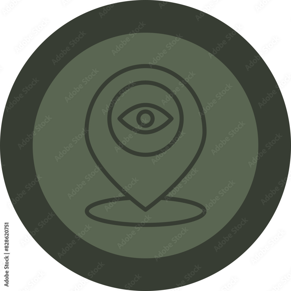 Map Point Line Green Circle Icon Map Point Line Green Circle Icon