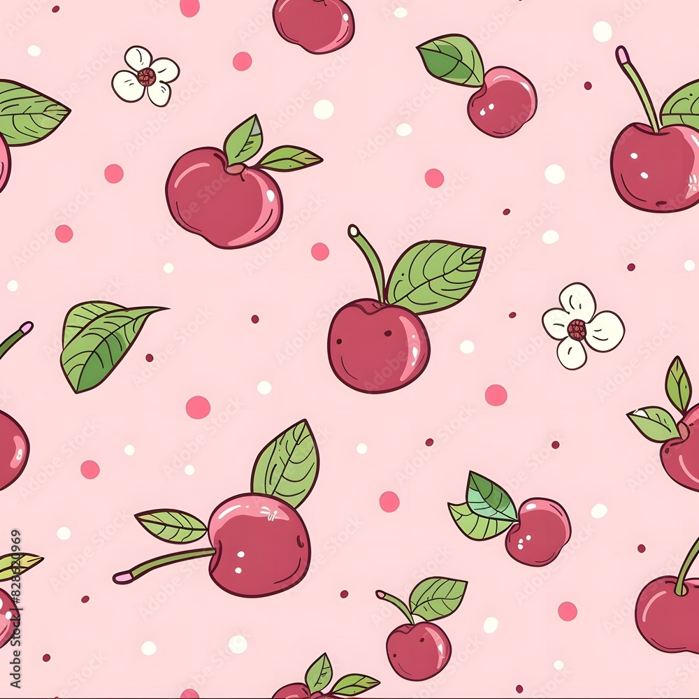 pattern with cherries pattern with cherries