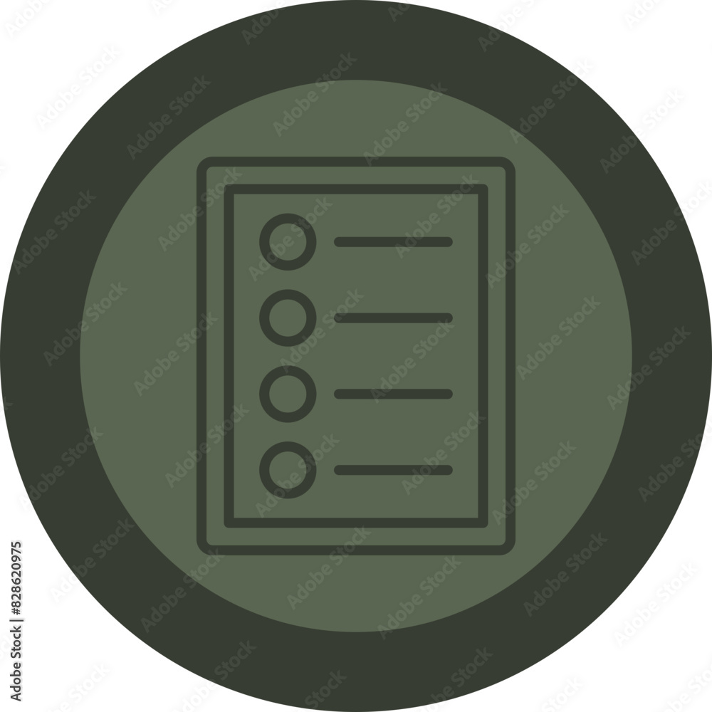 Table Of Content Line Green Circle Icon Table Of Content Line Green Circle Icon