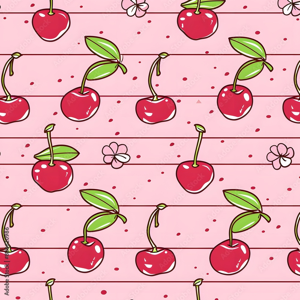 pattern with cherries pattern with cherries