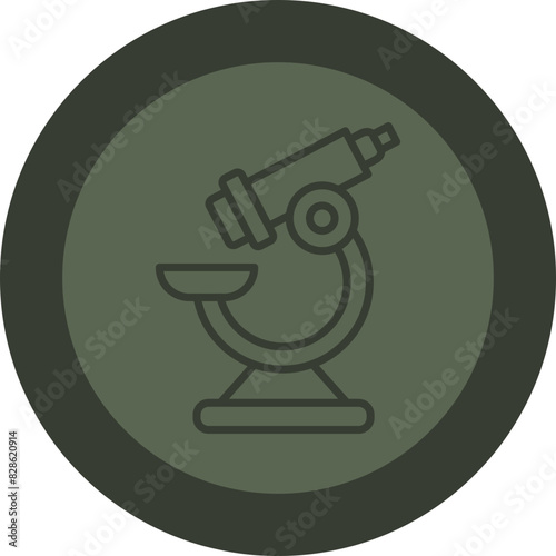 Microscope Line Green Circle Icon