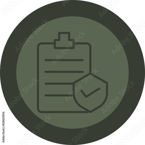 Verification Line Green Circle Icon