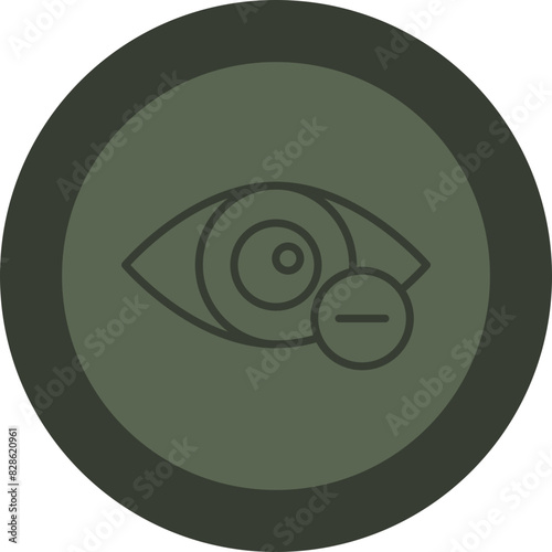 Myopia Line Green Circle Icon