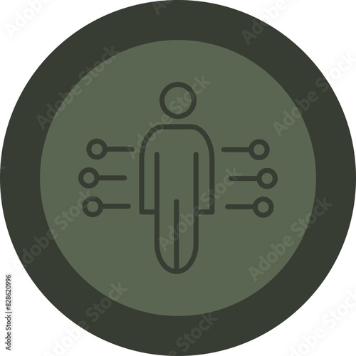 Human Line Green Circle Icon