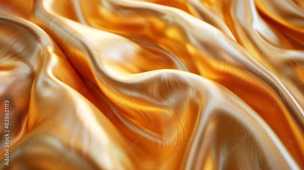 Close-up of golden silk fabric with beautiful shimmery texture and smooth folds, perfect for luxury themes. High quality photo Close-up of golden silk fabric with beautiful shimmery texture and smooth folds, perfect for luxury themes. High quality photo