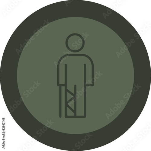 Injury Line Green Circle Icon