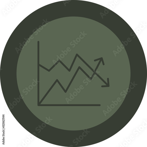 Volatility Line Green Circle Icon