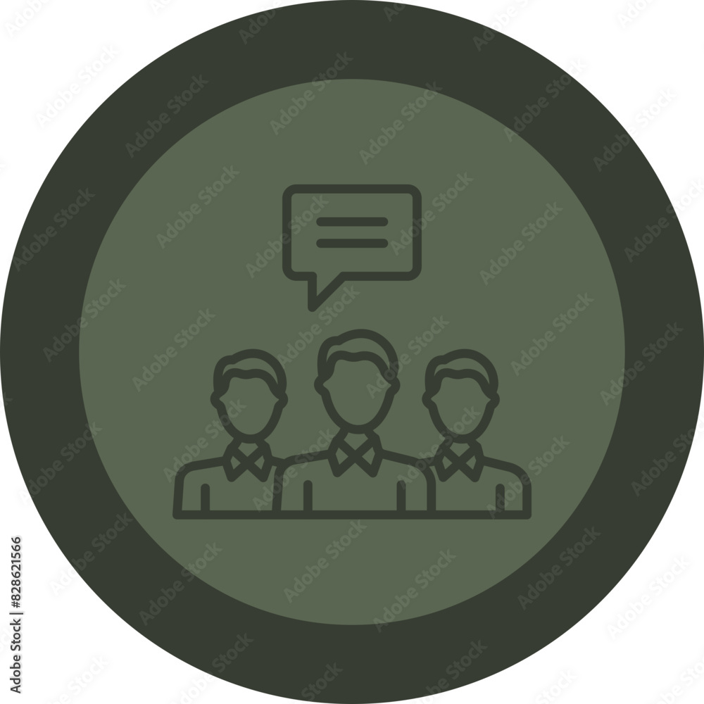 Discussion Line Green Circle Icon Discussion Line Green Circle Icon