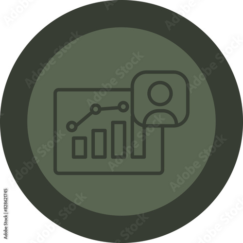 Demographic Line Green Circle Icon
