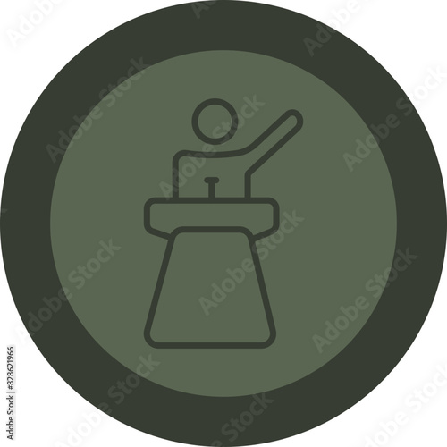 Speech Line Green Circle Icon