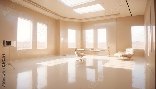 Photo interior modern design room 3D illustration
