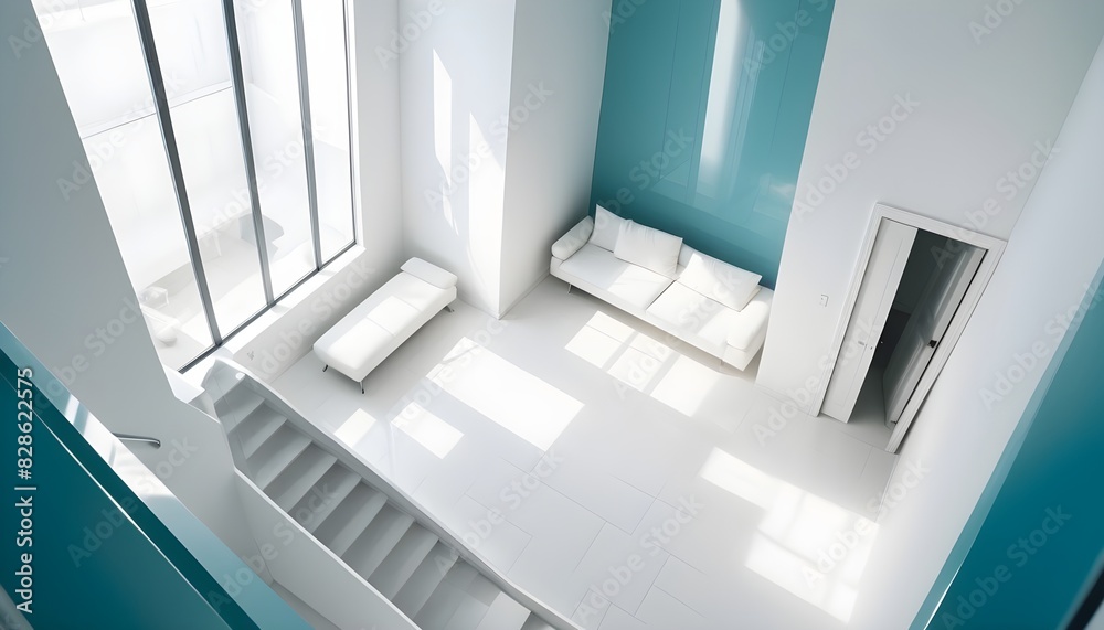 Fototapeta premium Photo interior modern design room 3D illustration