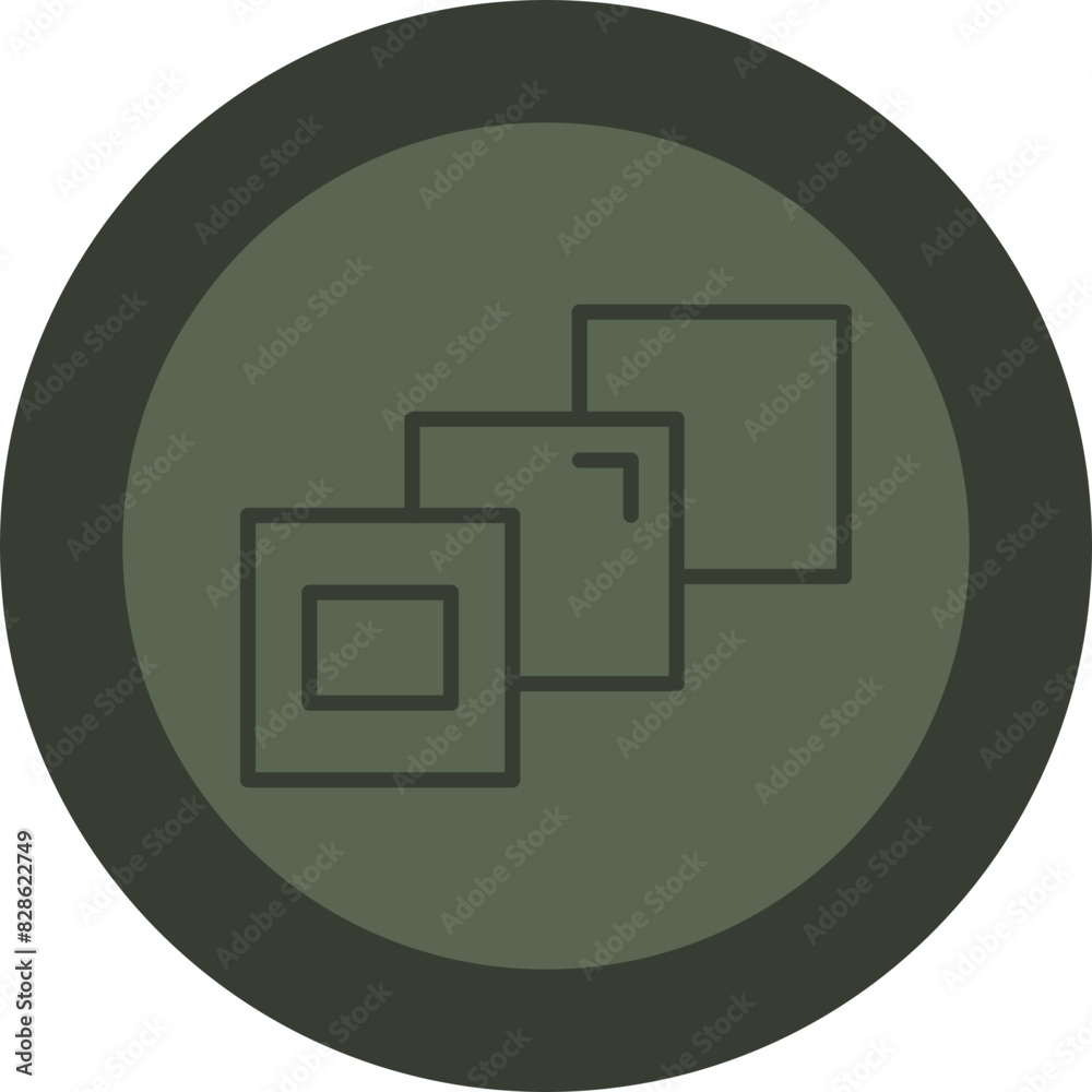 Depth Perception Line Green Circle Icon Depth Perception Line Green Circle Icon