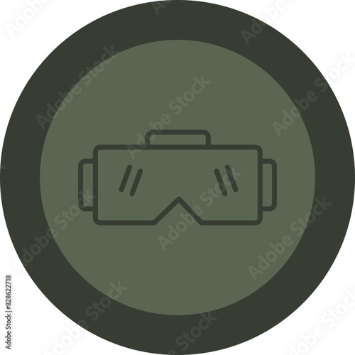 Stereoscopic Line Green Circle Icon