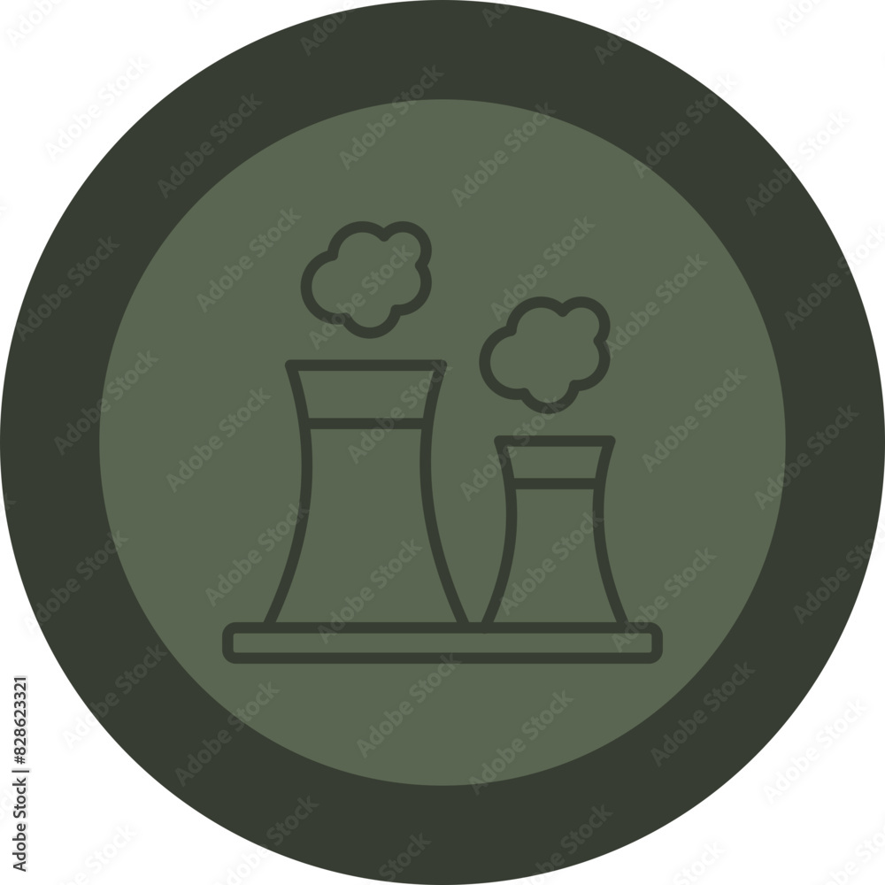 Air Pollution Line Green Circle Icon Air Pollution Line Green Circle Icon