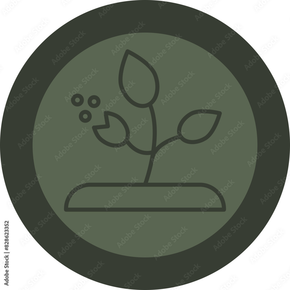 Plants Line Green Circle Icon Plants Line Green Circle Icon