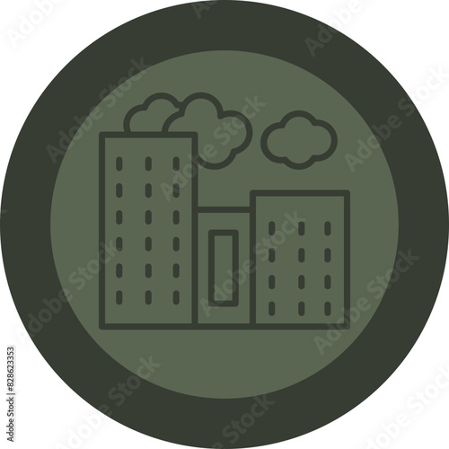 City Line Green Circle Icon