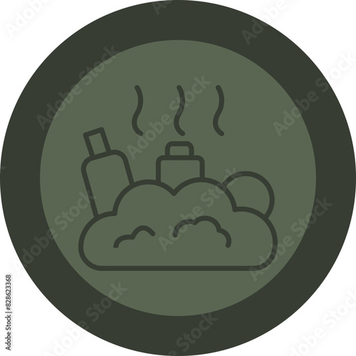 Landfill Line Green Circle Icon