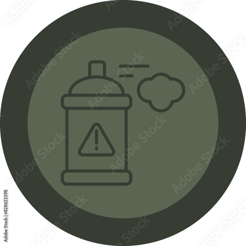 Aerosol Line Green Circle Icon