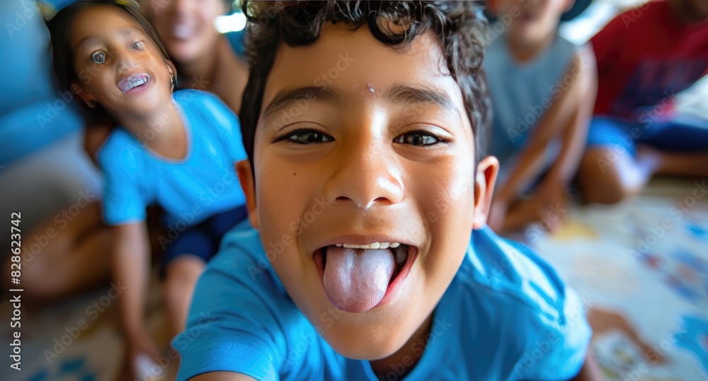 Kids Making Funny Faces for Selfie Kids Making Funny Faces for Selfie