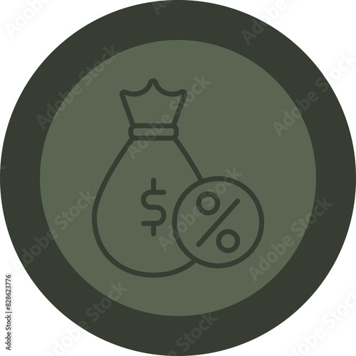 Comission Line Green Circle Icon