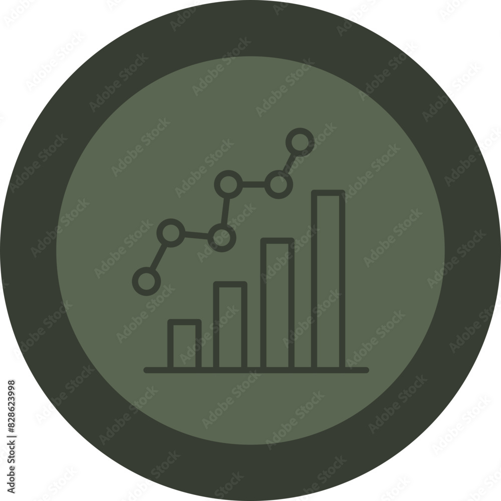 Statisctics Line Green Circle Icon Statisctics Line Green Circle Icon