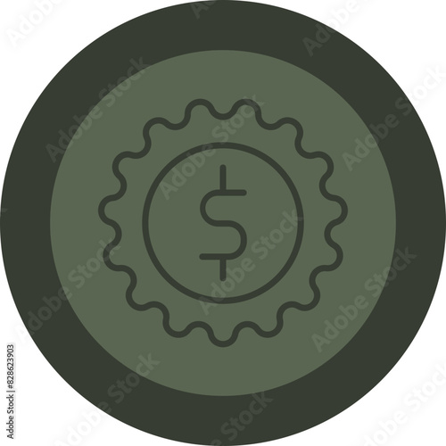 Badge Line Green Circle Icon