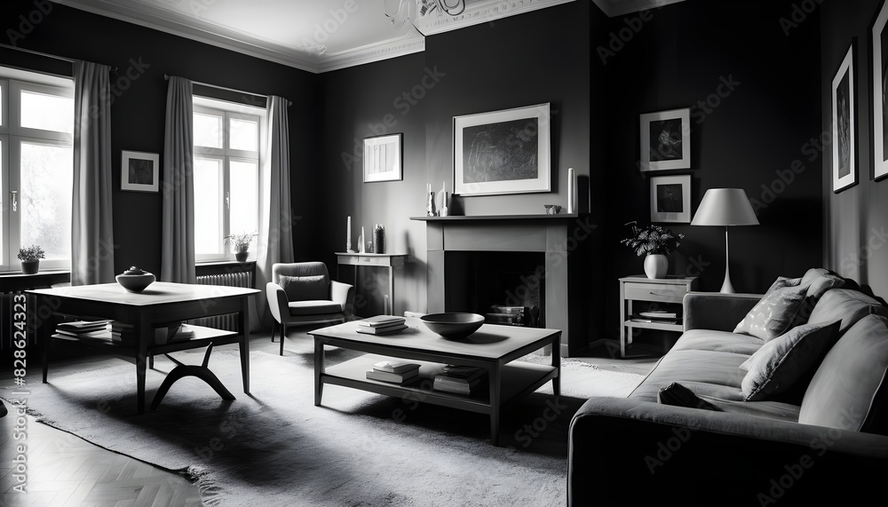 Fototapeta premium Photo interior modern design room 3D illustration