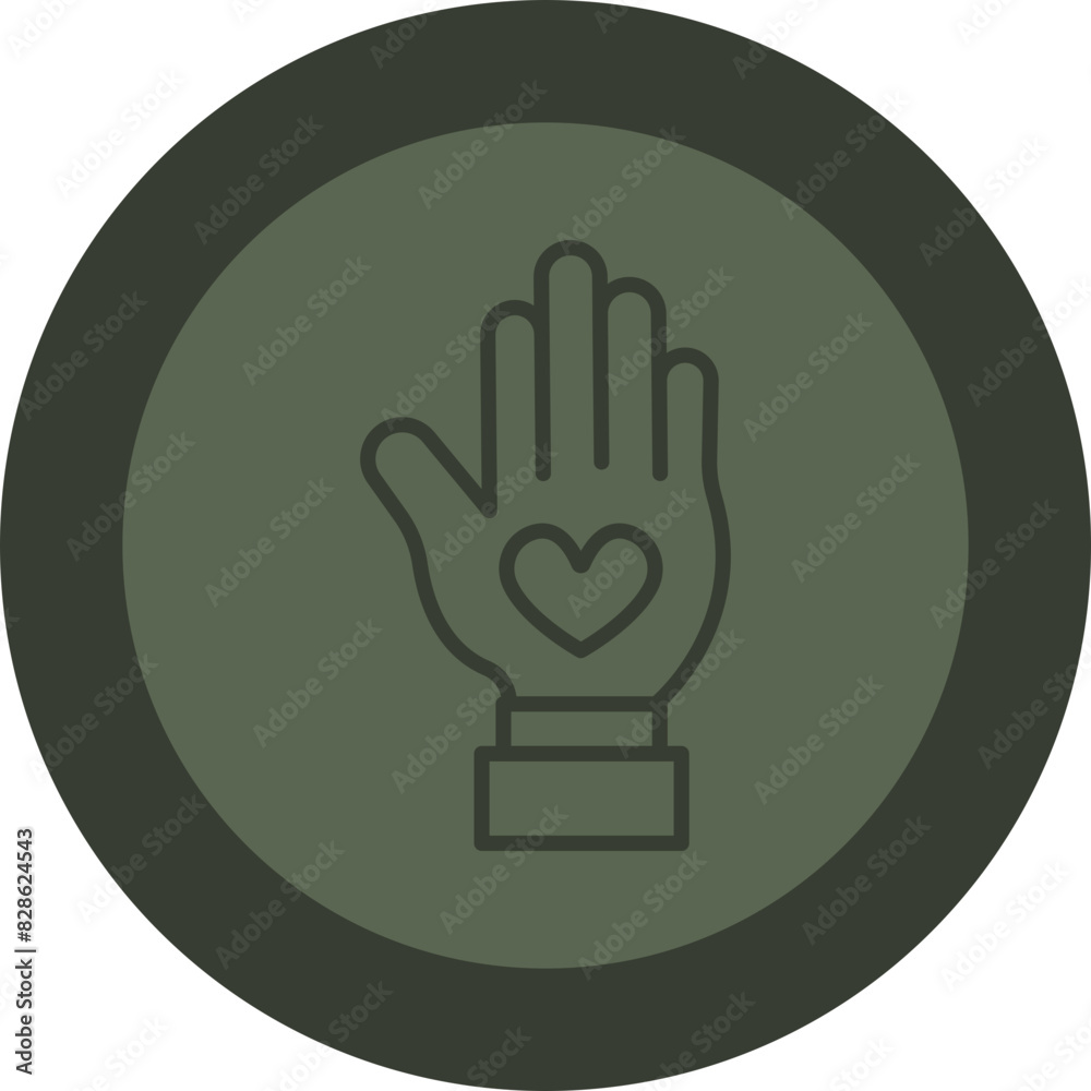 Kindness Line Green Circle Icon Kindness Line Green Circle Icon