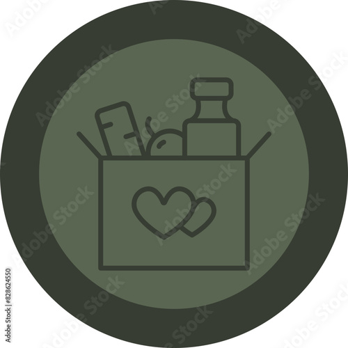 Food Line Green Circle Icon