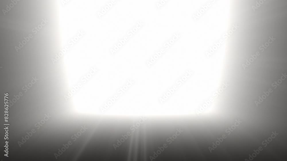 Doors Opening to Bright Shining Light. Moving Out of the Dark into the Light. From Black Room to White Clear Sky. Light in the End of Tunnel. Successful and Religious Concept 3d Animation 4k UHD