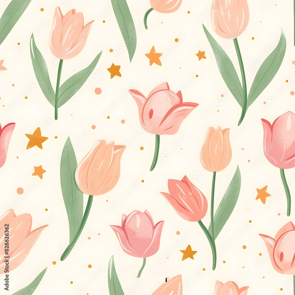 cute pattern with tulips cute pattern with tulips
