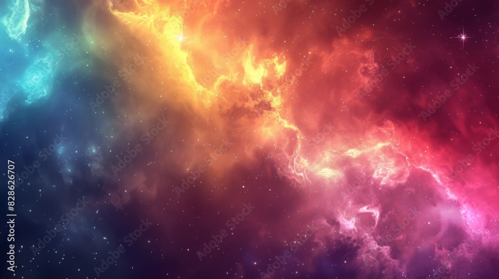 Fototapeta premium Colorful space galaxy cloud nebula Starry night cosmos background. Magic Infinite universe